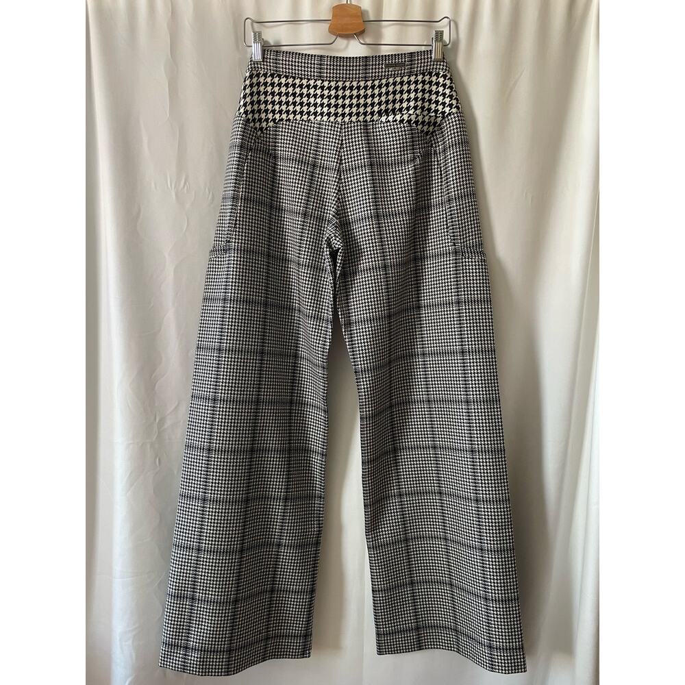 FW20 Marine Serre Houndstooth Intervened Glen Check Wide Leg Trousers Size M